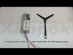 1.2GHz FPV Video Transmitter 5W Potencia de salida 10-50km Rango con función de retraso 1.2GHz VTX Accesorio