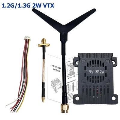 1.2G 1.3G 30km FPV Transmisor de vídeo 1.2GHz 1.3Ghz 2W VTX analógico 8 canales FPV VTX
