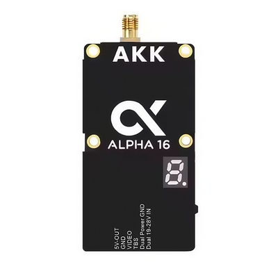 AKK Alpha 16 VTX 4.9G 5.8G 25mW/1W/3W/5W/8W/16W 96CH Transmisor de video compatible con audio inteligente