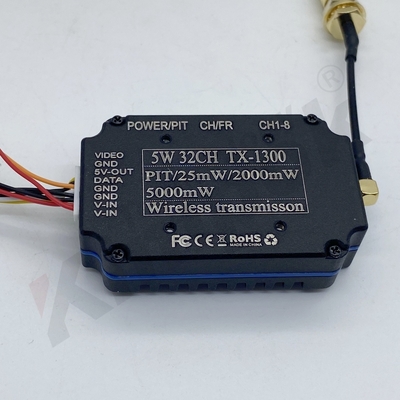 Transmisor FPV ultraligero de 5W de alta potencia 1.3GHz VTX 32CH 24.5g
