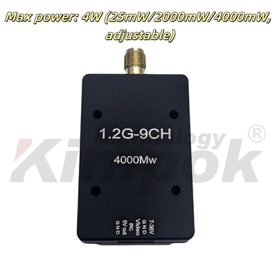 Transmisor de video inalámbrico 1.2G 4W 1.2Ghz VTX 16g Transmisor de video FPV ligero de 9 canales para drones de carreras FPV