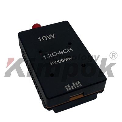 Transmisor de video inalámbrico de 1.2 GHz 10W 9CH, 1.2 GHz VTX para drones de carreras FPV, transmisor, 16 g, ligero