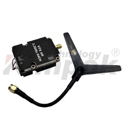 Transmisor de video analógico Kimpok ALV3304AC de 64 canales, 3.3 GHz, 4W para transmisión de imágenes UAV de larga distancia