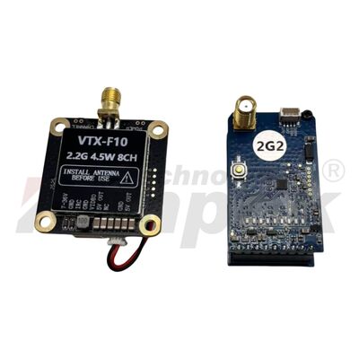 2.2G 4.5W FPV VTX Transmisor de vídeo con 8 canales para la transmisión estable de imágenes de drones